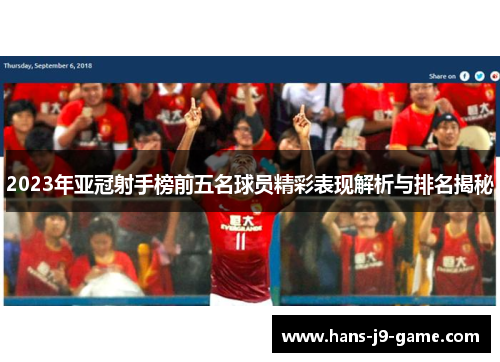 2023年亚冠射手榜前五名球员精彩表现解析与排名揭秘